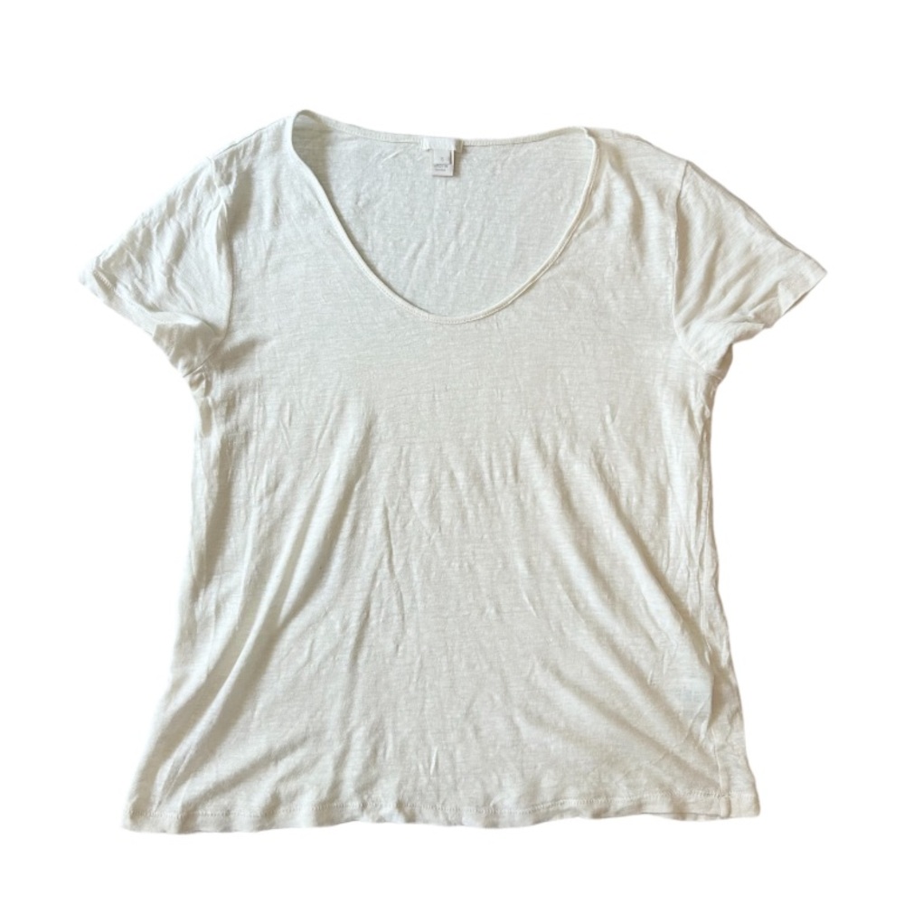 J. Crew Scoop Neck Linen Blend T-Shirt